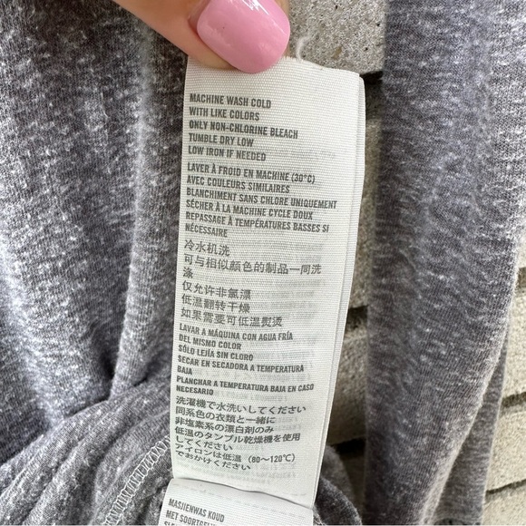 Abercrombie Gray Crochet Henley Thermal Long Sleeve Y2K XS Feminine Boho Cozy - Picture 8 of 9